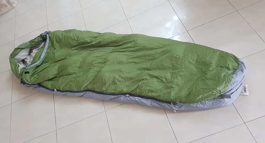 down filled sleeping bag